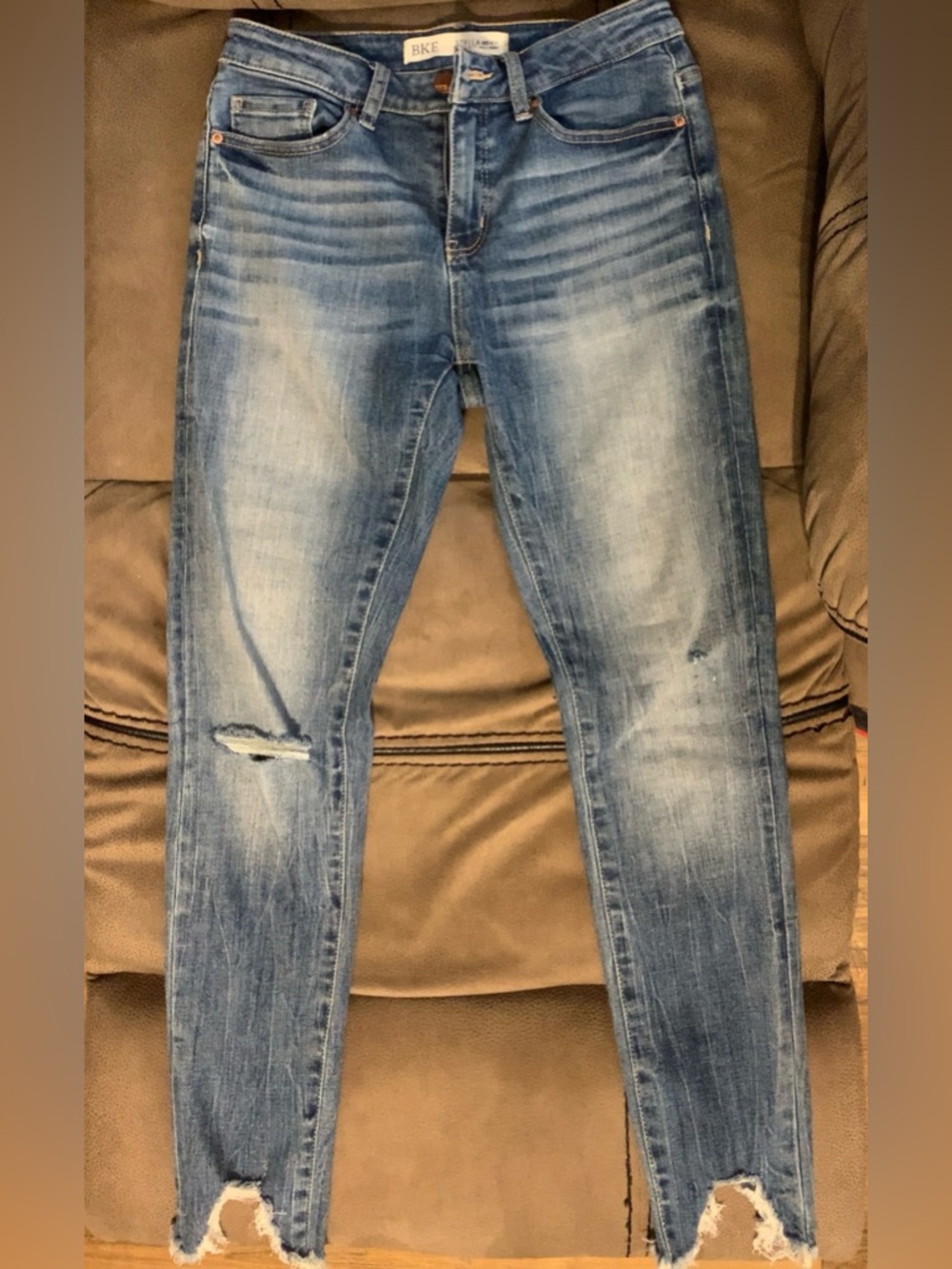 BKE Light Blue Distressed Skinny Jeans